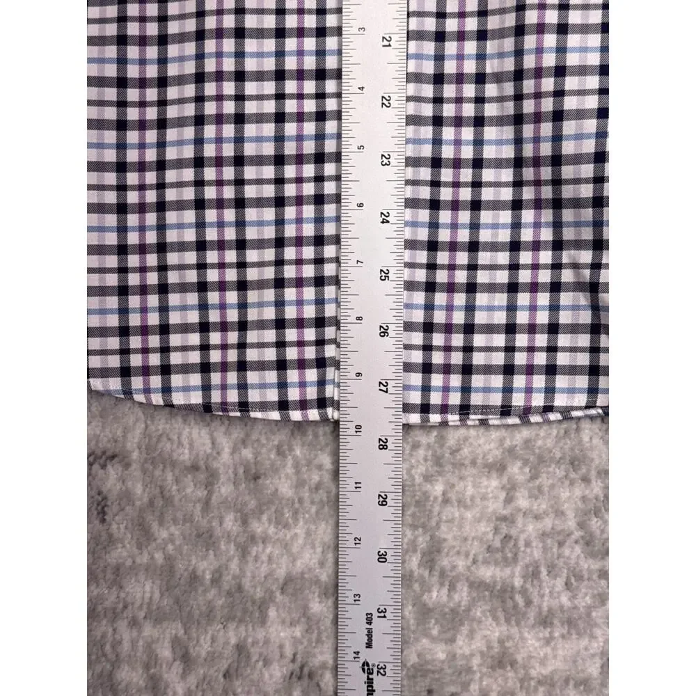 Untuckit Shirt Medium Mens Slim Fit Wrinkle Free Blue Check Button Down - Picture 6 of 7